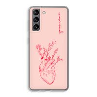 Blooming Heart: Samsung Galaxy S21 Transparant Hoesje