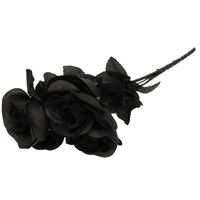 Bosje met zwarte rozen halloween decoratie 35 cm - thumbnail