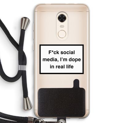 I'm dope: Xiaomi Redmi 5 Transparant Hoesje met koord