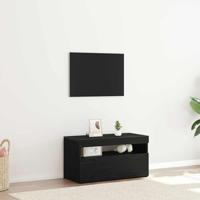 TV-kast Zwart 75 x 35 x 40 cm Bewerkt hout
