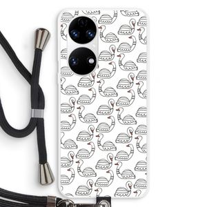 Zwanen: Huawei P50 Transparant Hoesje met koord