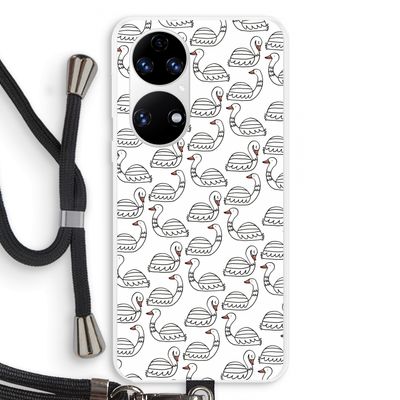 Zwanen: Huawei P50 Transparant Hoesje met koord