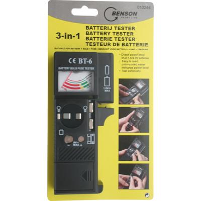 Benson Batterijtester - accutester - universeel - stroomniveau tester Benson Batterijtester - accutester - universeel - stroomniveau tester