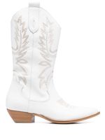 P.A.R.O.S.H. bottes d'inspiration western à broderies - Blanc