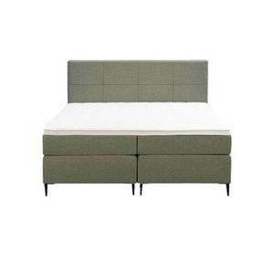 Boxspring Liv geblokt - groen - 160x200 cm - slanke poot - Leen Bakker