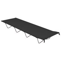 Campingbed 180x60x19 cm oxford stof en staal zwart - thumbnail