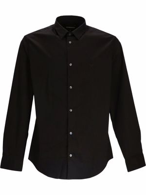Emporio Armani chemise stretch à boutonnière devant - Noir