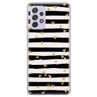 Samsung Galaxy A72 siliconen telefoonhoesje - Hart streepjes