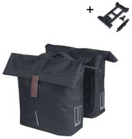 Dubbele fietstas Basil City MIK 28-32 liter - zwart