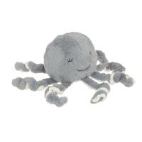Octopus/inktvis knuffel van zachte pluche -  grijs/wit - 22 cm   -