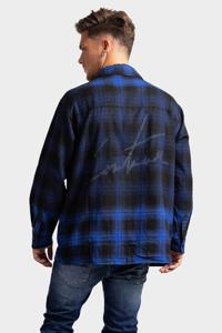 Couture Club Bleach Logo Gradient Check Overhemd Heren Blauw - Maat XS - Kleur: Blauw | Soccerfanshop