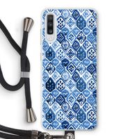 Blauw motief: Samsung Galaxy A70 Transparant Hoesje met koord