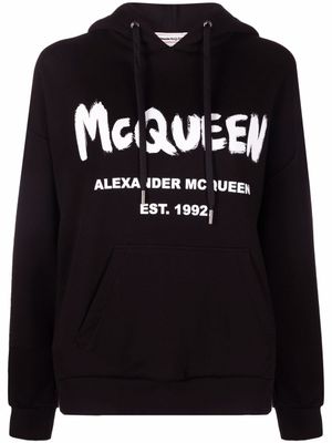 Alexander McQueen hoodie à logo imprimé - Noir