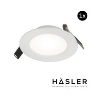 Hasler Inbouwspot Häsler Toscana Incl. Fase Aansnijding Dimbaar 9.2 cm 4 Watt Helder Wit RVS Wit Set 10x - Set 1 Spot - thumbnail