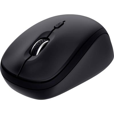 Trust YVI+ MULTI-DEVICE WIRELESS MOUSE BLACK Muis Draadloos, Bluetooth, USB Zwart 3 Toetsen