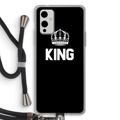 King zwart: OnePlus 9 Transparant Hoesje met koord