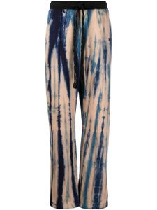 Wales Bonner pantalon droit Air Jersey à motif tie dye - Bleu