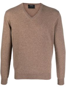 Dell'oglio pull en maille fine à col v - Marron