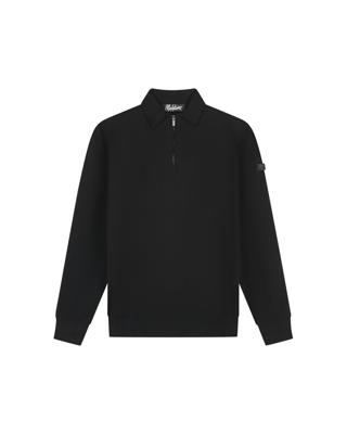 Malelions Knitted Longsleeve Zip Polo Mmd10999003 Poloshirts 49001 Black