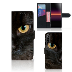 Sony Xperia L4 Telefoonhoesje met Pasjes Zwarte Kat