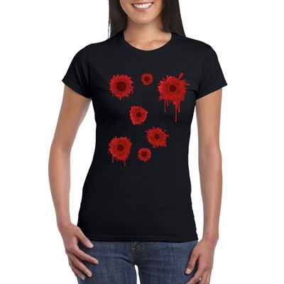 Schotwonden t-shirt zwart dames