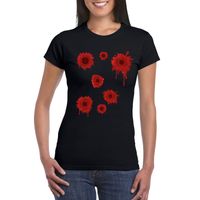 Schotwonden t-shirt zwart dames