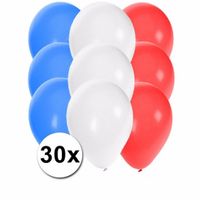30 stuks party ballonnen in de Franse kleuren - thumbnail