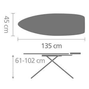 Brabantia 108945 strijkplank 1350 x 450 mm