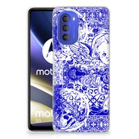 Silicone Back Case Motorola Moto G51 5G Angel Skull Blauw - thumbnail