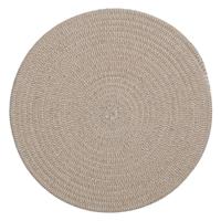 Tafel placemat/onderlegger - rond - taupe - katoen - 38 cm - Ontbijt/lunch/diner placemats