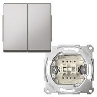 Merten Aquadesign wissel/wisselschakelaar drukknop aluminium