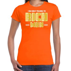 Foute party t-shirt voor dames - Gold digger - oranje - carnaval/themafeest