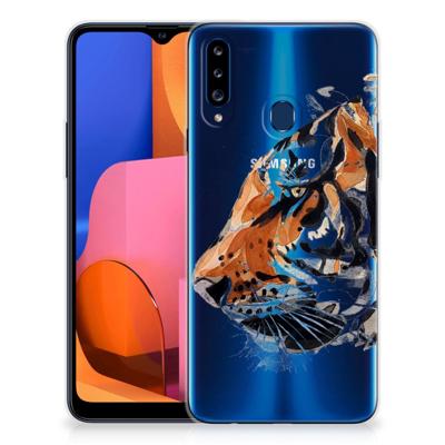 Smartphone hoesje Samsung Galaxy A20s Watercolor Tiger
