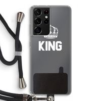 King zwart: Samsung Galaxy S21 Ultra Transparant Hoesje met koord