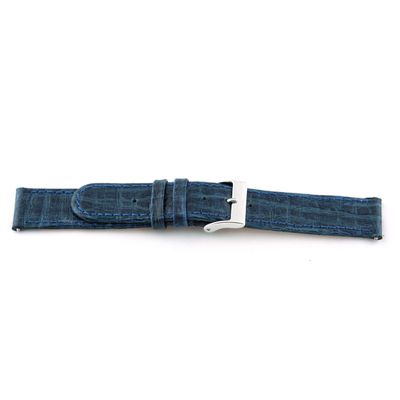 Horlogeband Universeel G600 Leder Blauw 20mm