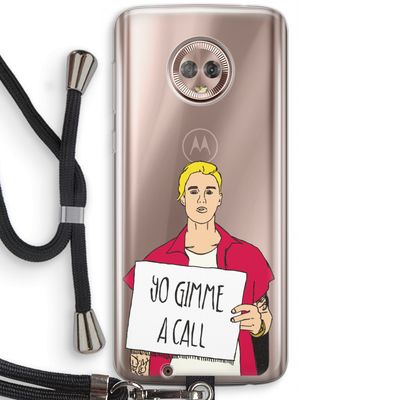 Gimme a call: Motorola Moto G6 Transparant Hoesje met koord