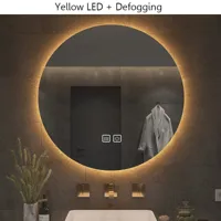 40/50/60CM Round Smart Hotel Bedroom Defogging Decorative Mirror LED Bathroom Mirror 3 Color Adjustable Backlight With 40/50/60CM Round Smart Hotel Bedroom Defogging Decorative Mirror LED Bathroom Mirror 3 Color Adjustable Backlight With