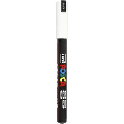 Uni-Posca Posca marker, afm pc-1mr, lijndikte 0,7 mm, extra-fijn, wit, 1 stuk