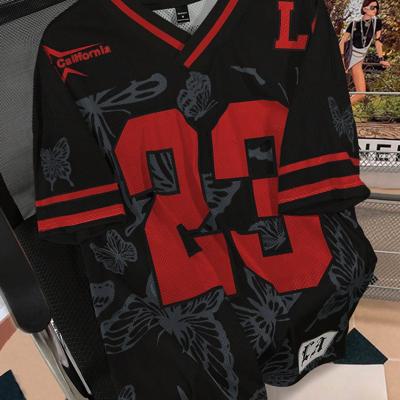 Bon&Bon Sporsity Heren Voetbal T-shirt - Oversized V-hals Mesh Top Veel kleurig-5 / XXL