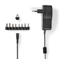 Nedis 18 W, 3 - 12 V DC, 1.10 m, 1.5 A, 8 plug(s), Zwart - thumbnail