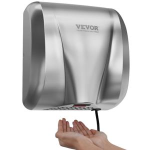 VEVOR handdroger 1300W elektrische handdroger 7-10s droogtijd Commerciële muurhanddroger Handföhn met HEPA-filter 99,97% filtratie-efficiëntie Luchthanddroger Keuken Badkamer Toilet