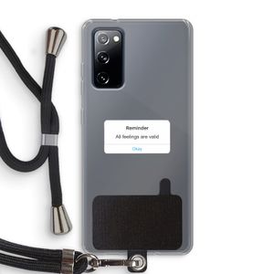 Reminder: Samsung Galaxy S20 FE / S20 FE 5G Transparant Hoesje met koord