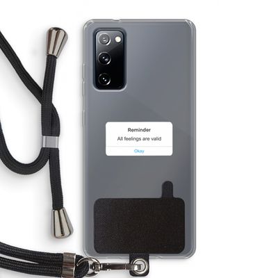 Reminder: Samsung Galaxy S20 FE / S20 FE 5G Transparant Hoesje met koord