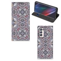 OPPO Find X3 Neo | Standcase | Flower Tiles