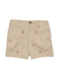 Ralph Lauren Kids short à motif Polo Pony brodé - Marron