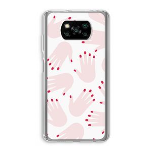 Hands pink: Xiaomi Poco X3 NFC Transparant Hoesje
