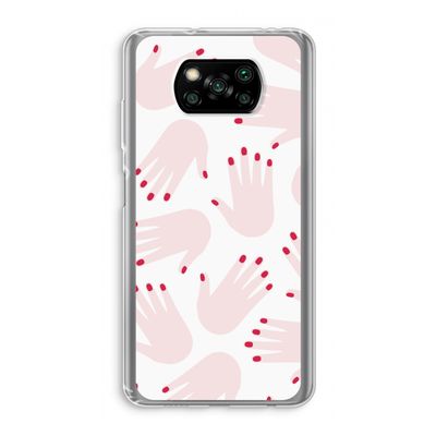 Hands pink: Xiaomi Poco X3 NFC Transparant Hoesje
