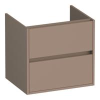 Brauer Adore - Onderkast - 60 cm - met 2 Softclose Lades Greeploos en 1 Sifon Uitsparing - Mat Mokka