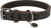 Trixie halsband hond rustic vetleer donkerbruin (27-34X1,8 CM) - thumbnail