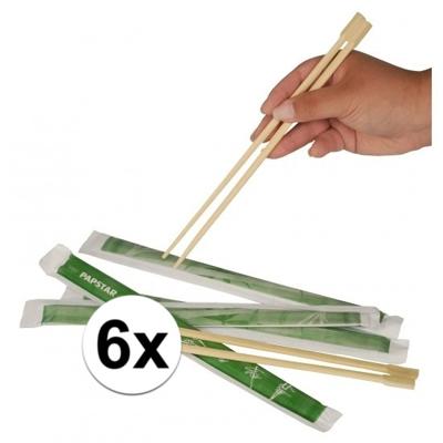Papstar Eetstokjes - van bamboe hout - 6x paar - Sushi - Japans - Chinees eten Papstar Eetstokjes - van bamboe hout - 6x paar - Sushi - Japans - Chinees eten